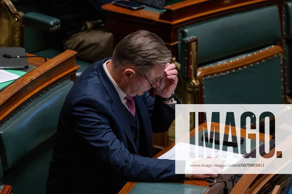 Prime Minister Bart De Wever pictured during a plenary session of the Chamber at the federal parliament in Brussels, Thursday 22 October 2026. NICOLASxMAETERLINCK 190672304