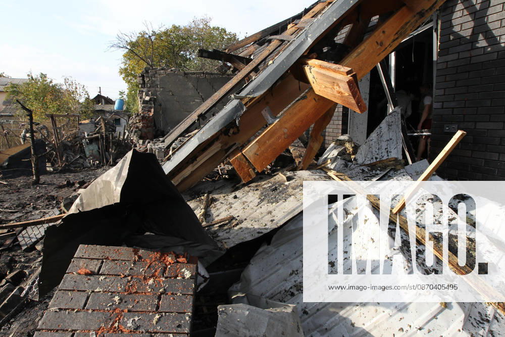 A house is damaged by a Russian attack, Dnipro, Ukraine, October 22, 2026. According to city head Borys Filatov, 11 private houses were damaged in the strike on Thursday morning, and one home burned down completely. (Photo by Mykola Miakshykov Ukrinform) Russian army attacks residential area in Dnipro