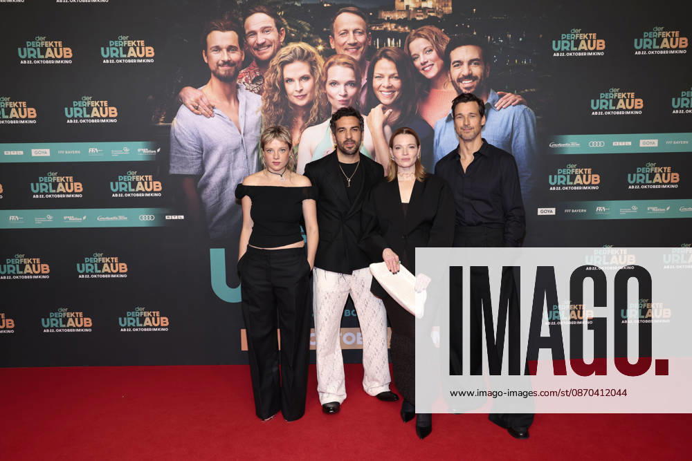 Jella Haase, Elyas M Barek, Karoline Herfurth and Florian David Fitz during the premiere of Der perfekte Urlaub at Zoo Palast on October 22, 2026 in Berlin, Germany Der Perfekte Urlaub Premiere in Berlin, Germany