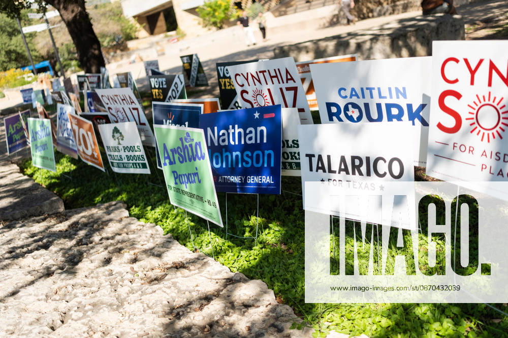 Midterm polling location Illustration - Austin AJ This photo is an illustration of polling location with posters of the differents candidates during the early voting in Texas for the midterm elections in Austin, Texas, United States (USA) on October 22, 2026. Democrat James Talarico is facing Republican and Texas Attorney General Ken Paxton in a race for one of Texas s US Senate seats. No Democrat has won statewide office in the conservative southern state since 1994, and Donald Trump carried Texas by nearly 14 percentage points in the 2024 presidential election. Photo by Alexis Jumeau ABACAPRESS.COM Austin Texas