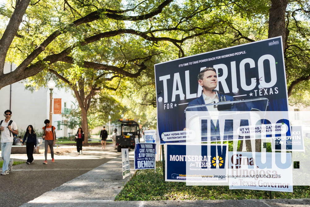 Midterm polling location Illustration - Austin AJ This photo is an illustration of polling location with posters of the differents candidates during the early voting in Texas for the midterm elections in Austin, Texas, United States (USA) on October 22, 2026. Democrat James Talarico is facing Republican and Texas Attorney General Ken Paxton in a race for one of Texas s US Senate seats. No Democrat has won statewide office in the conservative southern state since 1994, and Donald Trump carried Texas by nearly 14 percentage points in the 2024 presidential election. Photo by Alexis Jumeau ABACAPRESS.COM Austin Texas