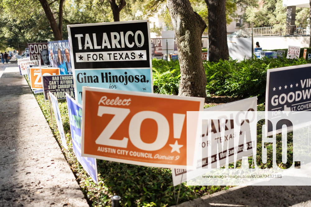 Midterm polling location Illustration - Austin AJ This photo is an illustration of polling location with posters of the differents candidates during the early voting in Texas for the midterm elections in Austin, Texas, United States (USA) on October 22, 2026. Democrat James Talarico is facing Republican and Texas Attorney General Ken Paxton in a race for one of Texas s US Senate seats. No Democrat has won statewide office in the conservative southern state since 1994, and Donald Trump carried Texas by nearly 14 percentage points in the 2024 presidential election. Photo by Alexis Jumeau ABACAPRESS.COM Austin Texas