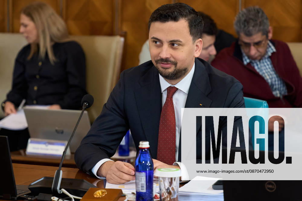 Romanian Government, Cabinet Meeting Bucharest, Romania. 23rd Oct, 2026: Mihai Ghigiu, Minister of Investments and European Projects, attends the government meeting at Victoria Palace, the Romanian Government headquarters. Bucharest Romania