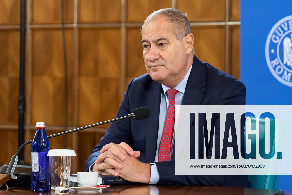 Romanian Government, Cabinet Meeting Bucharest, Romania. 23rd Oct, 2026: Marian Neacsu, Deputy Prime Minister and Minister of Internal Affairs, attends the government meeting at Victoria Palace, the Romanian Government headquarters. Bucharest Romania