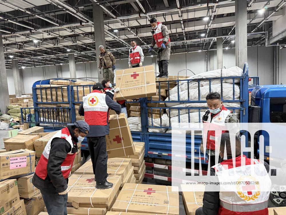 (261023) -- LHASA, Oct. 23, 2026 () -- Staff members transfer relief supplies in Lhasa, southwest China s Xizang Autonomous Region, Oct. 23, 2026. A 7.0-magnitude earthquake struck Baqen County of Nagqu City in southwest China s Xizang Autonomous Region, at 10:33 p.m. Thursday (Beijing Time), according to the China Earthquake Networks Center (CENC). The Red Cross Society of China has dispatched a working team to the disaster-hit area to guide local relief efforts. It has also allocated 3,800 sets of supplies, including family relief kits, hygiene kits, heaters, tents, jackets, folding beds and quilts. () (SpotNews) CHINA-XIZANG-LHASA-RED CROSS-RELIEF SUPPLIES (CN) Xinhua