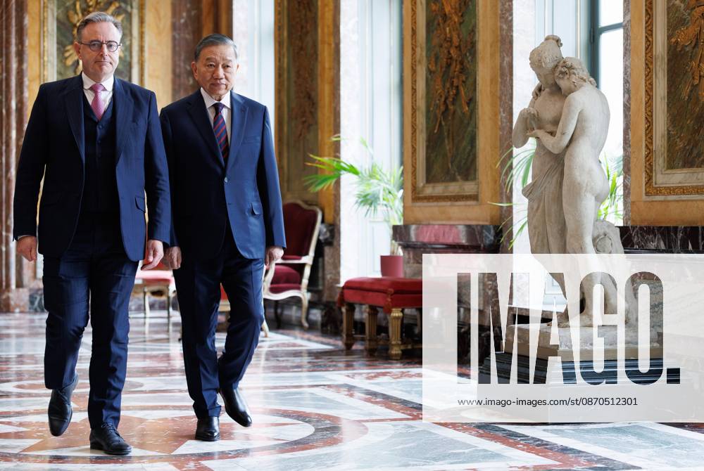 Belgian Prime Minister Bart De Wever and Vietnam President To Lam pictured ahead of a meeting at the Egmont Palace, in Brussels, on Friday 23 October 2026. The President of Vietnam and his wife visit Belgium from 21 to 24 October. BENOITxDOPPAGNE 190742738
