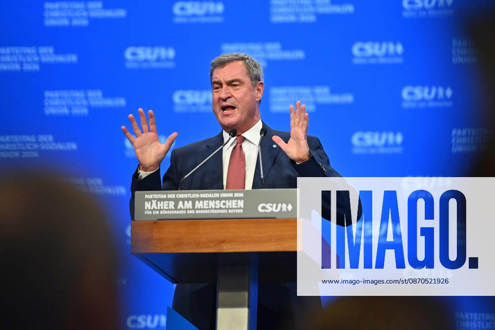 Rede Markus SOEDER (Ministerpraesident Bayern und CSU. CSU Parteitag 2026 am 23. und 24.10..2026 MESSE MUENCHEN