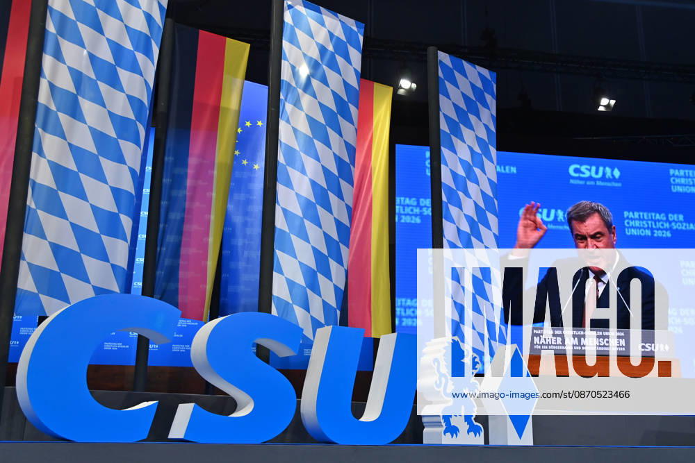 Rede Markus SOEDER (Ministerpraesident Bayern und CSU. CSU Parteitag 2026 am 23. und 24.10..2026 MESSE MUENCHEN