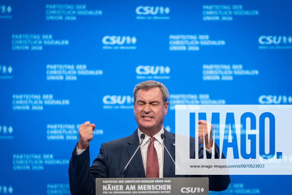 Markus Söder, CSU-Parteivorsitzender und Ministerpräsident von Bayern, auf dem Parteitag;Parteitag der CSU in München, München Bayern Deutschland Messegelände München