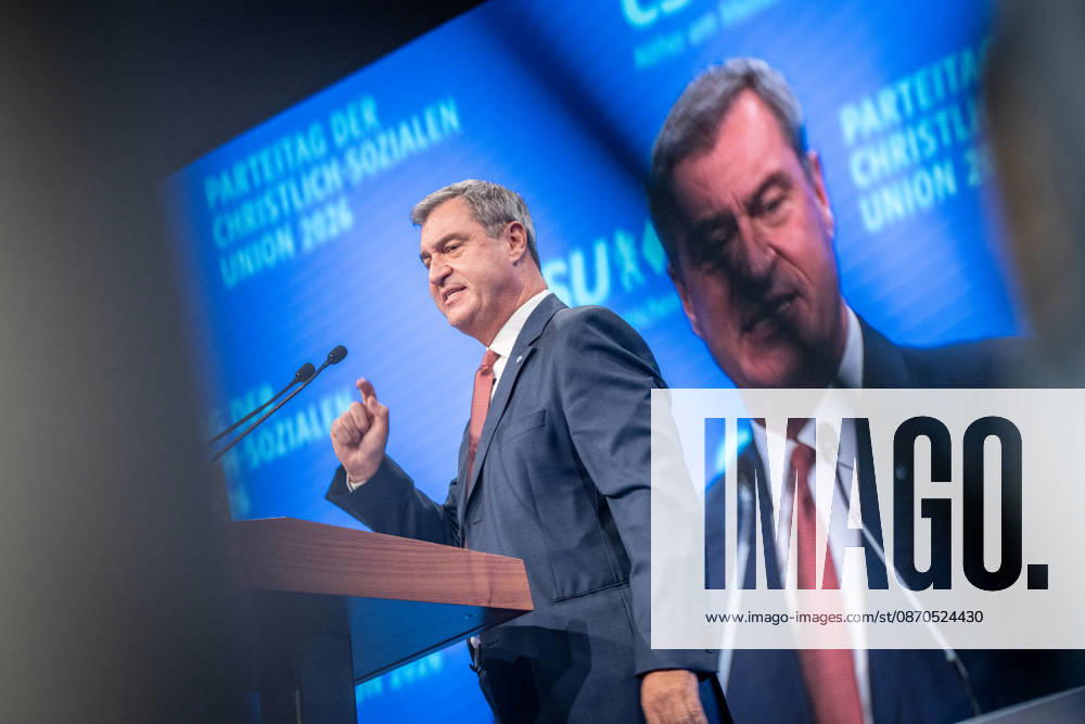 Markus Söder, CSU-Parteivorsitzender und Ministerpräsident von Bayern, auf dem Parteitag;Parteitag der CSU in München, München Bayern Deutschland Messegelände München