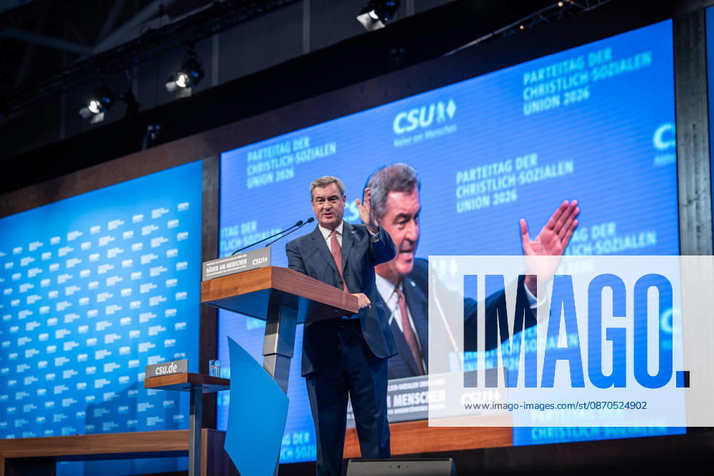 Markus Söder, CSU-Parteivorsitzender und Ministerpräsident von Bayern, auf dem Parteitag;Parteitag der CSU in München, München Bayern Deutschland Messegelände München