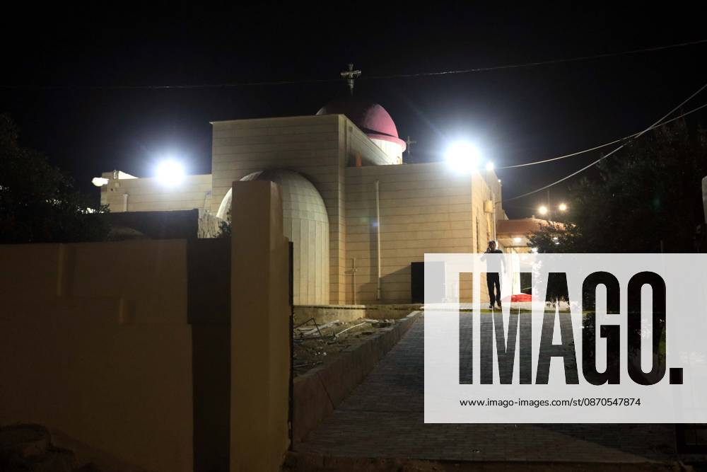 (261023) -- KARAK, Oct. 23, 2026 -- The photo shows the church where a shooting attack occurred during a funeral in Jordan s southern governorate of Karak, Jordan, Oct. 23, 2026. Seven people were killed and 34 others injured in a shooting attack during a funeral in Jordan s southern governorate of Karak, the Jordanian Public Security Directorate said Friday. (Photo by Xinhua) JORDAN-KARAK-CHURCH SHOOTING MohammadxAbuxGhosh