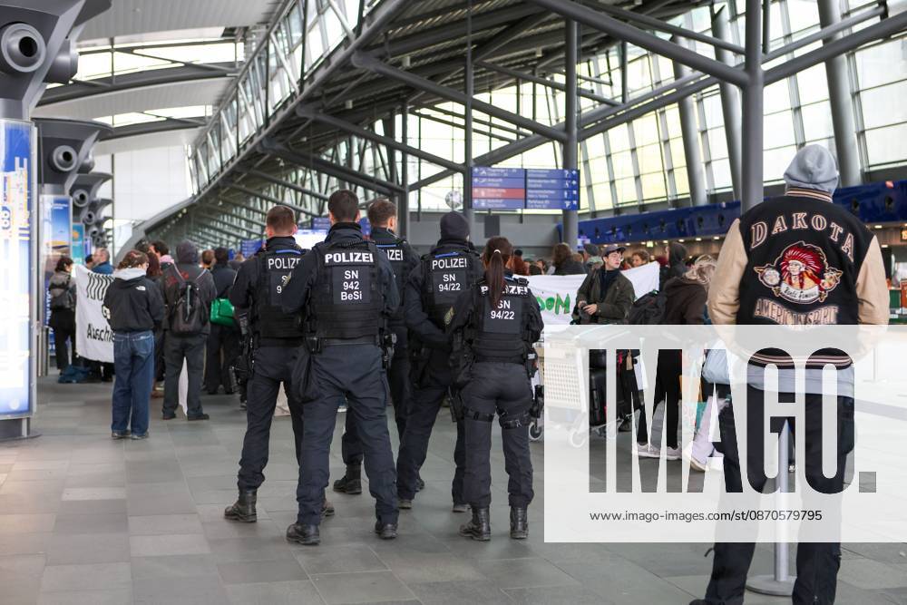 Leipzig Airport Hosts Anti-Deportation Protest SCHKEUDITZ, GERMANY OCTOBER 24, 2026: Demonstrators take part in a protest against deportations at Leipzig Halle Airport as part of a nationwide day of action against deportations and deportation detention. The protest focuses particularly on charter deportation flights to Afghanistan. Schkeuditz Saxony Germany