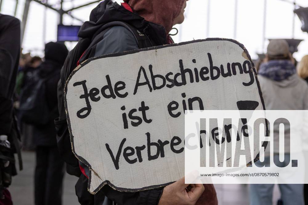 Leipzig Airport Hosts Anti-Deportation Protest SCHKEUDITZ, GERMANY OCTOBER 24, 2026: Demonstrators take part in a protest against deportations at Leipzig Halle Airport as part of a nationwide day of action against deportations and deportation detention. The protest focuses particularly on charter deportation flights to Afghanistan. Schkeuditz Saxony Germany