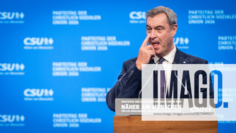 Markus Söder, CSU-Parteivorsitzender und Ministerpräsident von Bayern, auf dem Parteitag;Parteitag der CSU in München, München Bayern Deutschland Messegelände München