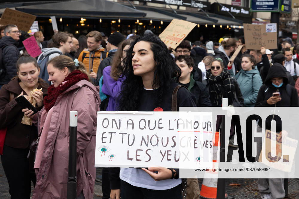 Demonstration on Saturday, October 24, 2026, starting at the Porte d’Italie in Paris. A large-scale rally brought together a massive crowd in the streets of the capital, reflecting strong popular mobilization. The demonstrators set off from the south of Paris, forming a dense procession in an atmosphere of collective mobilization. Frederic Levebvre Bestimage Paris France