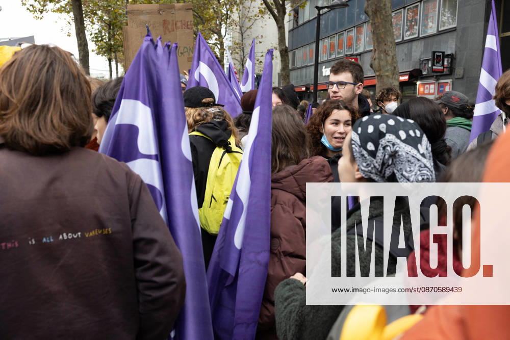 Demonstration on Saturday, October 24, 2026, starting at the Porte d’Italie in Paris. A large-scale rally brought together a massive crowd in the streets of the capital, reflecting strong popular mobilization. The demonstrators set off from the south of Paris, forming a dense procession in an atmosphere of collective mobilization. Frederic Levebvre Bestimage Paris France