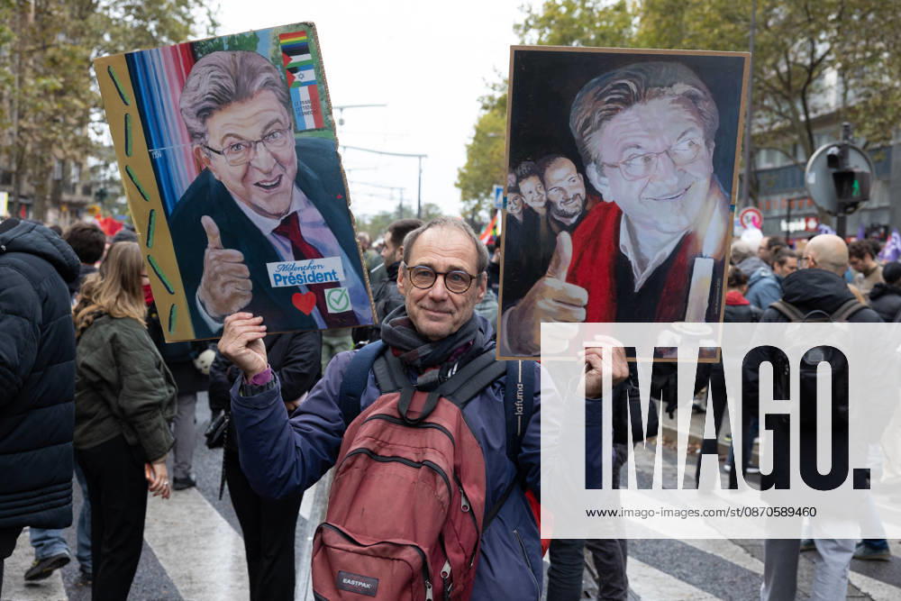 Demonstration on Saturday, October 24, 2026, starting at the Porte d’Italie in Paris. A large-scale rally brought together a massive crowd in the streets of the capital, reflecting strong popular mobilization. The demonstrators set off from the south of Paris, forming a dense procession in an atmosphere of collective mobilization. Frederic Levebvre Bestimage Paris France