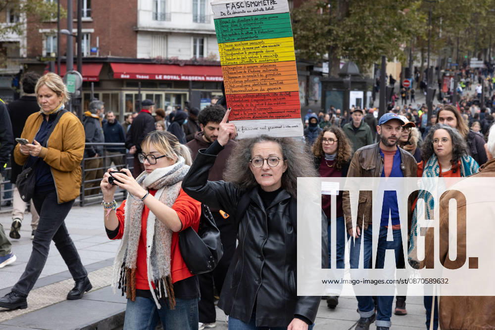 Demonstration on Saturday, October 24, 2026, starting at the Porte d’Italie in Paris. A large-scale rally brought together a massive crowd in the streets of the capital, reflecting strong popular mobilization. The demonstrators set off from the south of Paris, forming a dense procession in an atmosphere of collective mobilization. Frederic Levebvre Bestimage Paris France
