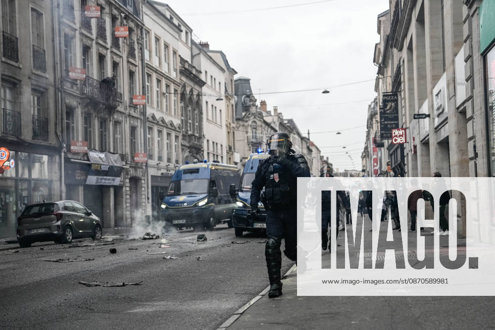 Police intervene in demonstrators amid ongoing protests in Nancy NANCY, FRANCE - OCTOBER 24: Police clash with protesters with water cannons and tear gas during a demonstration amid ongoing social and political tensions in Nancy, France, on October 24, 2026. Muhammed Said Tako Anadolu Nancy France. Editorial use only. Please get in touch for any other usage.