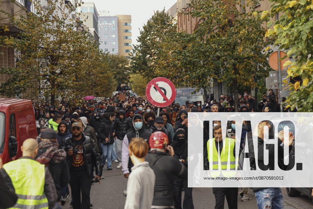 Brussels Belgium Education Protest Protesters march along a street in Brussels, Belgium on October 24, 2026. Hundreds of mainly young protesters gathered in Brussels to demand more funding for education and public services. Demonstrators further criticized police conduct, accusing officers of excessive force during previous rallies. Brussels Brussels Capital Belgium