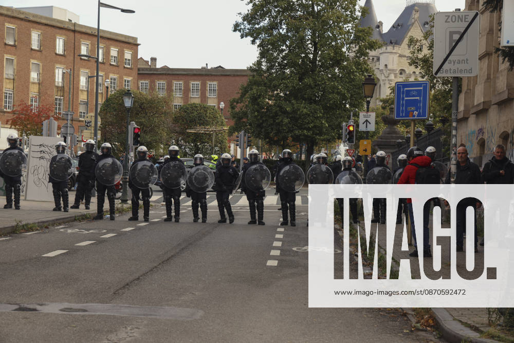 Brussels Belgium Education Protest Police officers stand guard on a street in Brussels, Belgium on October 24, 2026. Police officers stand guard on a street in Brussels, Belgium on October 24, 2026. Hundreds of mainly young protesters gathered in Brussels to demand more funding for education and public services. Demonstrators further criticized police conduct, accusing officers of excessive force during previous rallies. Brussels Brussels Capital Belgium