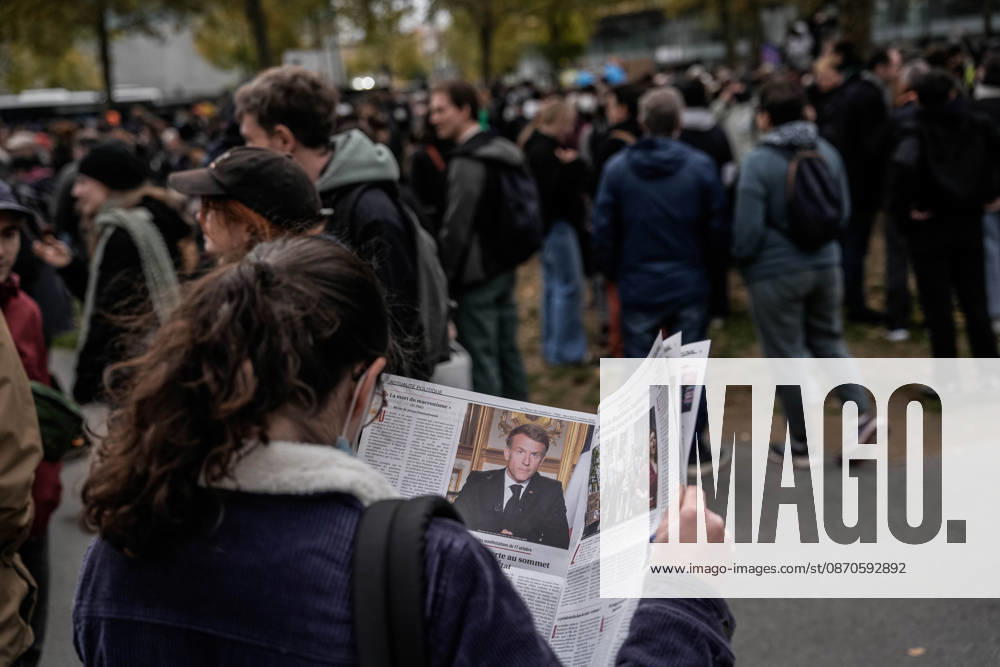 Police intervene in demonstrators amid ongoing protests in Nancy NANCY, FRANCE - OCTOBER 24: Protesters holding banners gather as police take security measures during a demonstration amid ongoing social and political tensions in Nancy, France, on October 24, 2026. Muhammed Said Tako Anadolu Nancy France. Editorial use only. Please get in touch for any other usage.