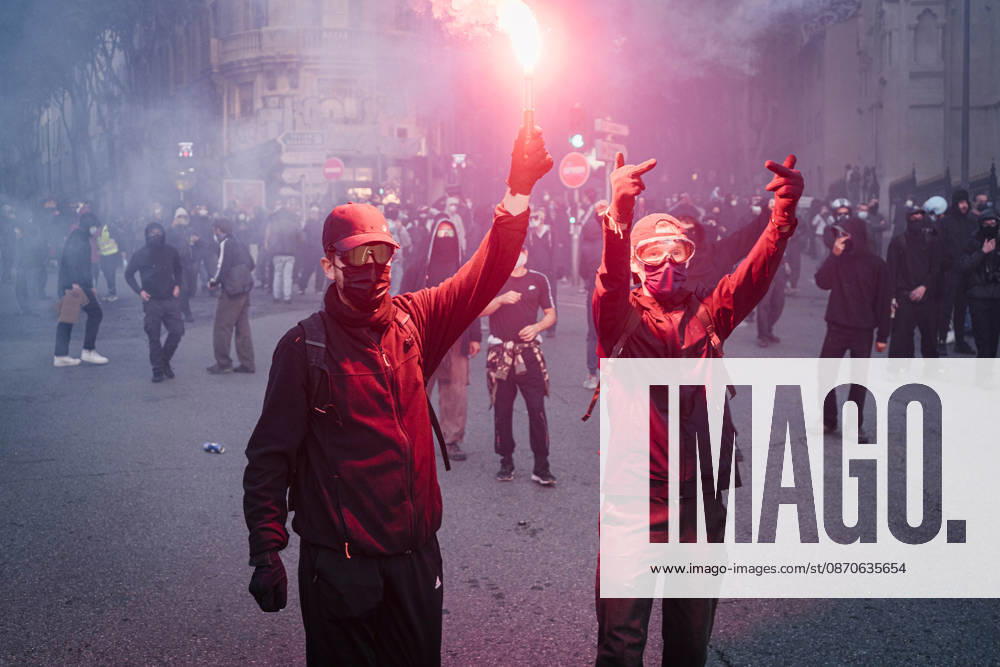Marseille France Street Protests A demonstrators holds a flare during a protest in Marseille, France on October 24, 2026. Authorities deployed around 70,000 security personnel across France for renewed protests over the cost of living, after unrest a week earlier saw public buildings damaged, hundreds of shops looted and about 2,700 people arrested. Marseille Provence-Alpes-CÃ te France