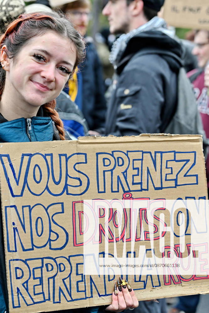 Yellow Vests Protest Act II - Paris Demonstration in favor of purchasing power, the protection of public services, and fiscal and social justice, as part of a nationwide call for mobilisation bringing together former members of the Yellow Vest movement, labor unions, high school and university students. in Paris on October 24, 2026. Photo by Karim Ait Adjedjou ABACAPRESS.COM Paris France