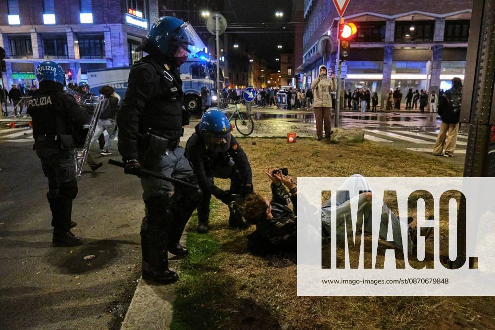 Thousands of people gathered spontaneously in Piazza del Nettuno before setting off in a march through the city centre. Clashes broke out along Via Marconi. Several people were injured, and a young man lost consciousness after being tackled by police. A police water cannon was also used from behind the protesters and hit the ambulance that was assisting the unconscious man. In protest, demonstrators sat down in front of the police line, which, after several minutes, decided to disband its wall of shields. Bologna Italy