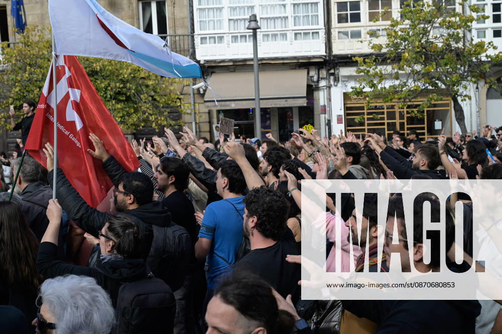 Against Police Repression Rally in A Coruna Protesters during a rally under the slogan Against Police Repression, on October 25, 2026, in A Coruna, Galicia, Spain. Galiza Nova, CIG, and Erguer, with the support of the BNG and the Coordinadora da Mocidade Socialista, have called for seven simultaneous rallies in Galician cities to condemn police actions during the protests over the visit of Vox leader, Santiago Abascal, to A Coruna on October 21, 2026 OCTOBER 25, 2026 M Spain