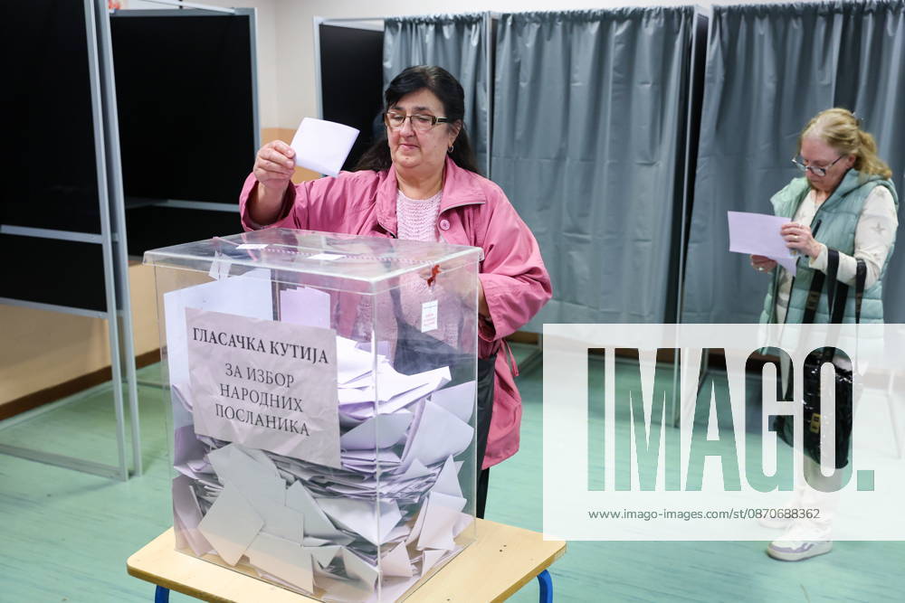SERBIA, BELGRADE - OCTOBER 25, 2026: A woman casts her ballot at a polling station during the 2026 Serbian parliamentary election. On 25 October, the Serbs went to the polls to elect members of the country s unicameral parliament, Narodna Skupshtina. Alexander Ryumin TASS 99953855