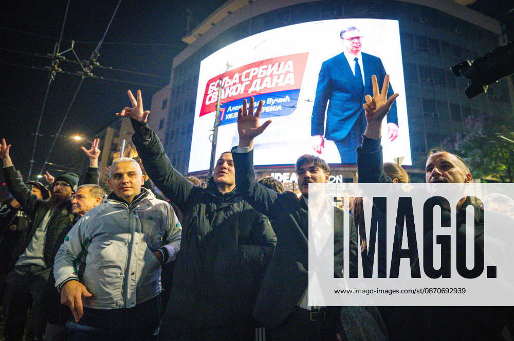 Serbians are flooding to the streets of Belgrade as polls closed on the night of the Serbian elections on 25 October, 2026 Belgrade Serbia - ZUMAa256 20261025_zip_a256_010