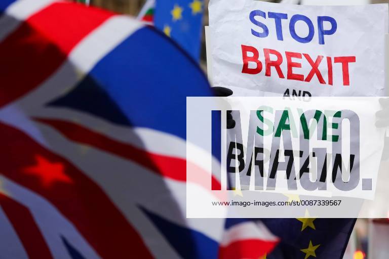 London, UK, UK - London, UK. Protesters from Leave and Remain campaigns stage a demonstration outside Houses of Parliament as MPs continue debating on Prime Minister Theresa May s Brexit deal. London UK - ZUMAl94_ 20181206_zaf_l94_003