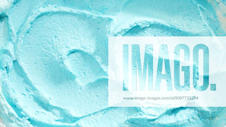 Close Up of Creamy Blue Swirled Ice Cream in Vat, Full Frame Background