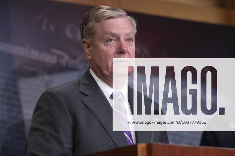 Senator Lindsey Graham, Republican of South Carolina, speaks to reporters during a news conference celebrating the passage of the First Step Act at the United States Capitol in Washington, DC on December 19, 2018.