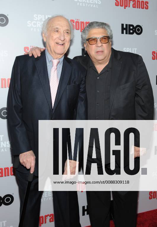 NEW YORK, NY - January 9: Jerry Adler and Vincent Pastore at HBO And Split Screens Festival The Sopranos 20th Anniversary panel discussion at the SVA Theatre in New York City on January 9, 2019.