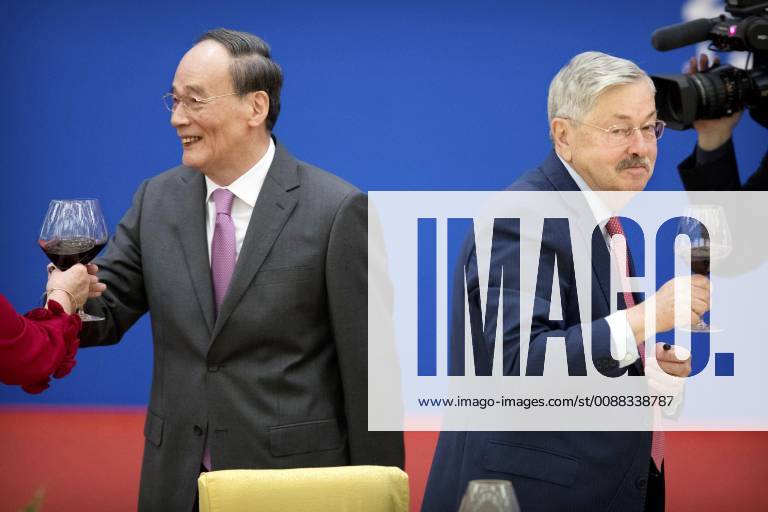 40th anniversary of China-U.S. relations Chinese Vice President Wang Qishan (L) and U.S. Ambassador to China Terry Branstad are pictured during a ceremony at the Great Hall of the People in Beijing on Jan. 10, 2019, to commemorate the 40th anniversary of the establishment of diplomatic relations between China and the United States.