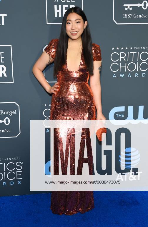 Awkwafina arriving at the 24th Annual Critics Choice Awards in Santa Monica, California - Jan 13, 2019 - Critics Choice Awards 2019, Santa Monica California United States Barkers Hangar