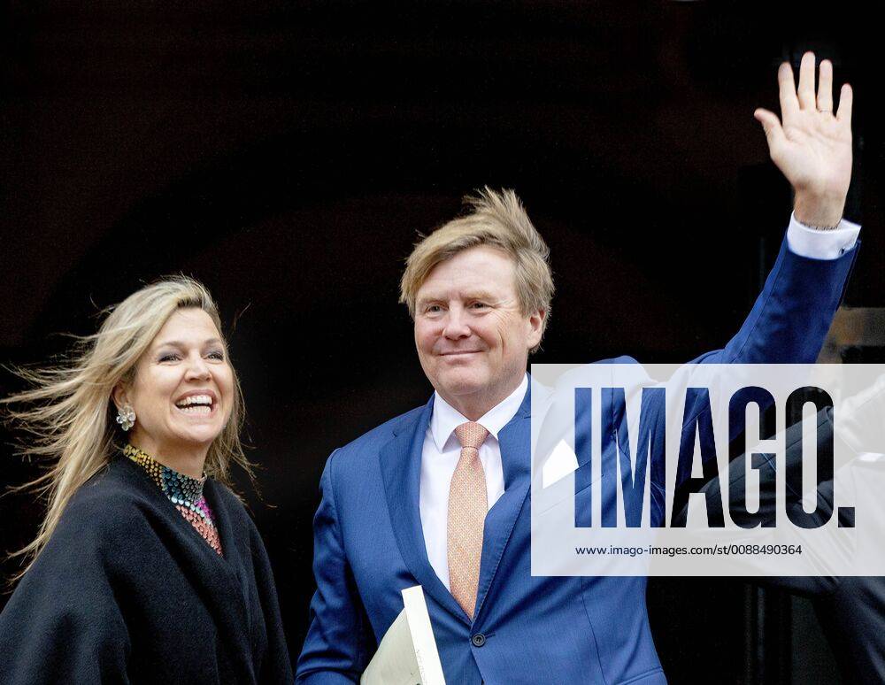 Amsterdam Arrival of Queen Maxima and King Willem-Alexander for the New Years reception at the Royal palace in Amsterdam.