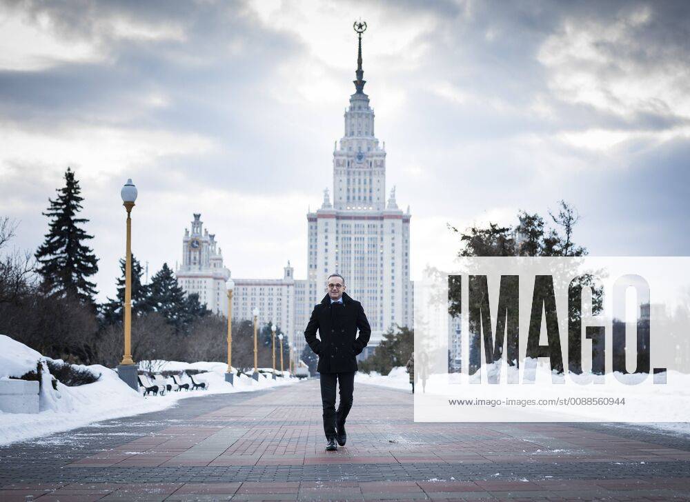 Bundesaussenminister Heiko Maas, SPD, vor der Lomonossow Universitaet in Moskau, 18.01.2019. Moskau Russland