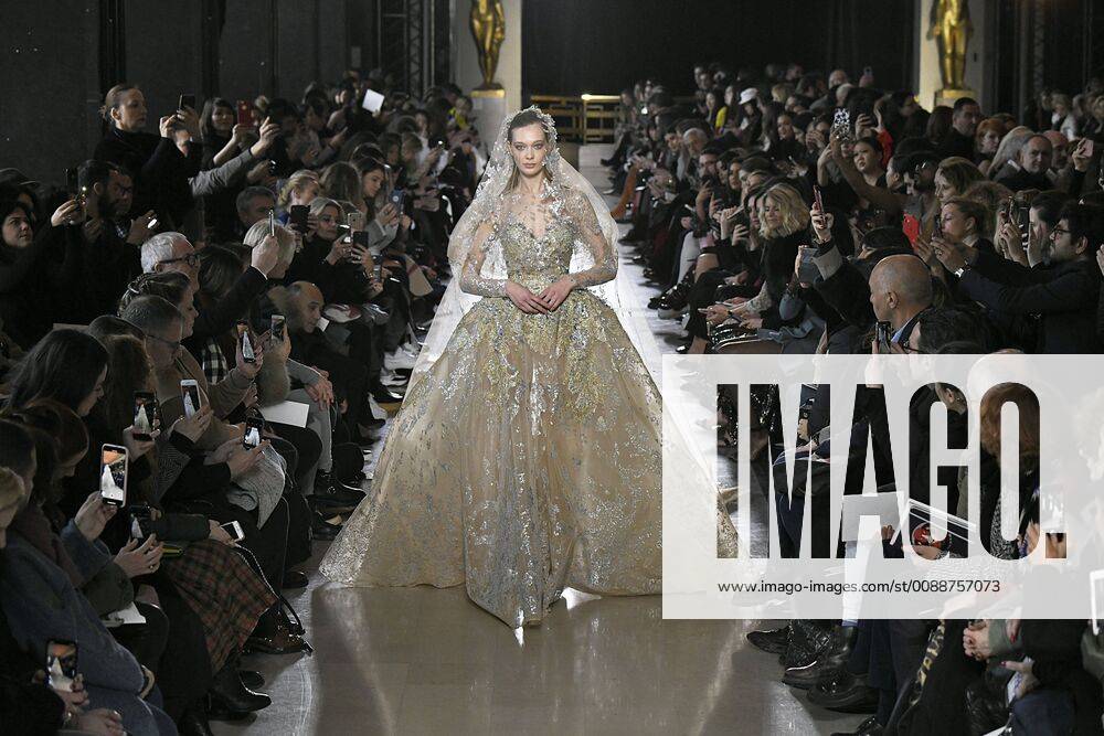 Paris Fashion Week. Defile Haute Couture Printemps-Ete 2019. Elie Saab, Couture, Spring-Summer 2019, Paris, France Editorial use only