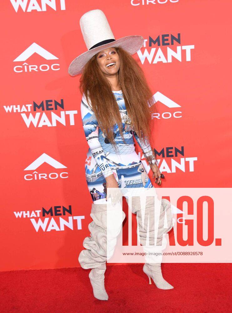 Westwood, California - Eryka Badu. What Men Want Los Angeles Premiere held at Regency Village Theater Photo Credit: Birdie Thompson AdMedia 234656 2019-01-28 CA Westwood Etats-Unis