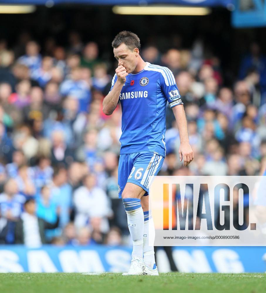 Chelseas John Terry looks on dejected after his mistake led to the winning goal Barclays Premier League FC Chelsea London vs FC Arsenal London 29th October, 2011 .