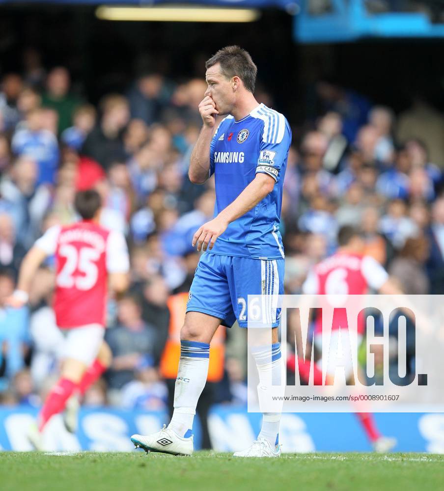 Chelseas John Terry looks on dejected after his mistake led to the winning goal Barclays Premier League FC Chelsea London vs FC Arsenal London 29th October, 2011 .