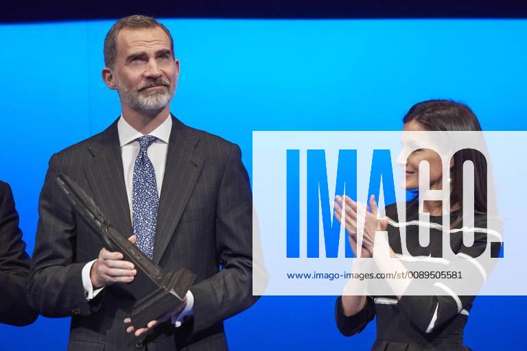 Madrid Queen Letizia and King Felipe during the ‘’World peace & Liberty award’’ at the closing session of the ‘’World law congress, WLC, of the ‘’World jurist association, WJA at the royal theatre in Madrid. No Spain