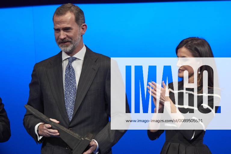 Madrid Queen Letizia and King Felipe during the ‘’World peace & Liberty award’’ at the closing session of the ‘’World law congress, WLC, of the ‘’World jurist association, WJA at the royal theatre in Madrid. No Spain