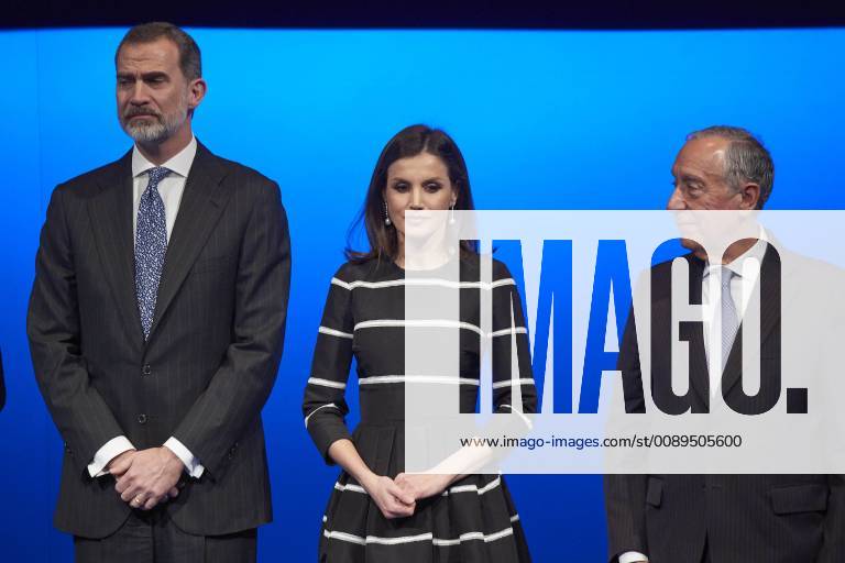 Madrid Queen Letizia and King Felipe during the ‘’World peace & Liberty award’’ at the closing session of the ‘’World law congress, WLC, of the ‘’World jurist association, WJA at the royal theatre in Madrid. No Spain