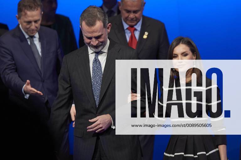 Madrid Queen Letizia and King Felipe during the ‘’World peace & Liberty award’’ at the closing session of the ‘’World law congress, WLC, of the ‘’World jurist association, WJA at the royal theatre in Madrid. No Spain