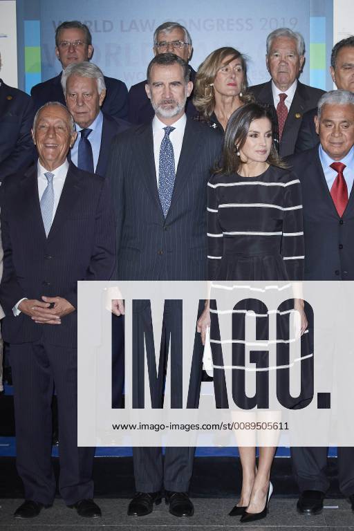 Madrid Queen Letizia and King Felipe during the ‘’World peace & Liberty award’’ at the closing session of the ‘’World law congress, WLC, of the ‘’World jurist association, WJA at the royal theatre in Madrid. No Spain